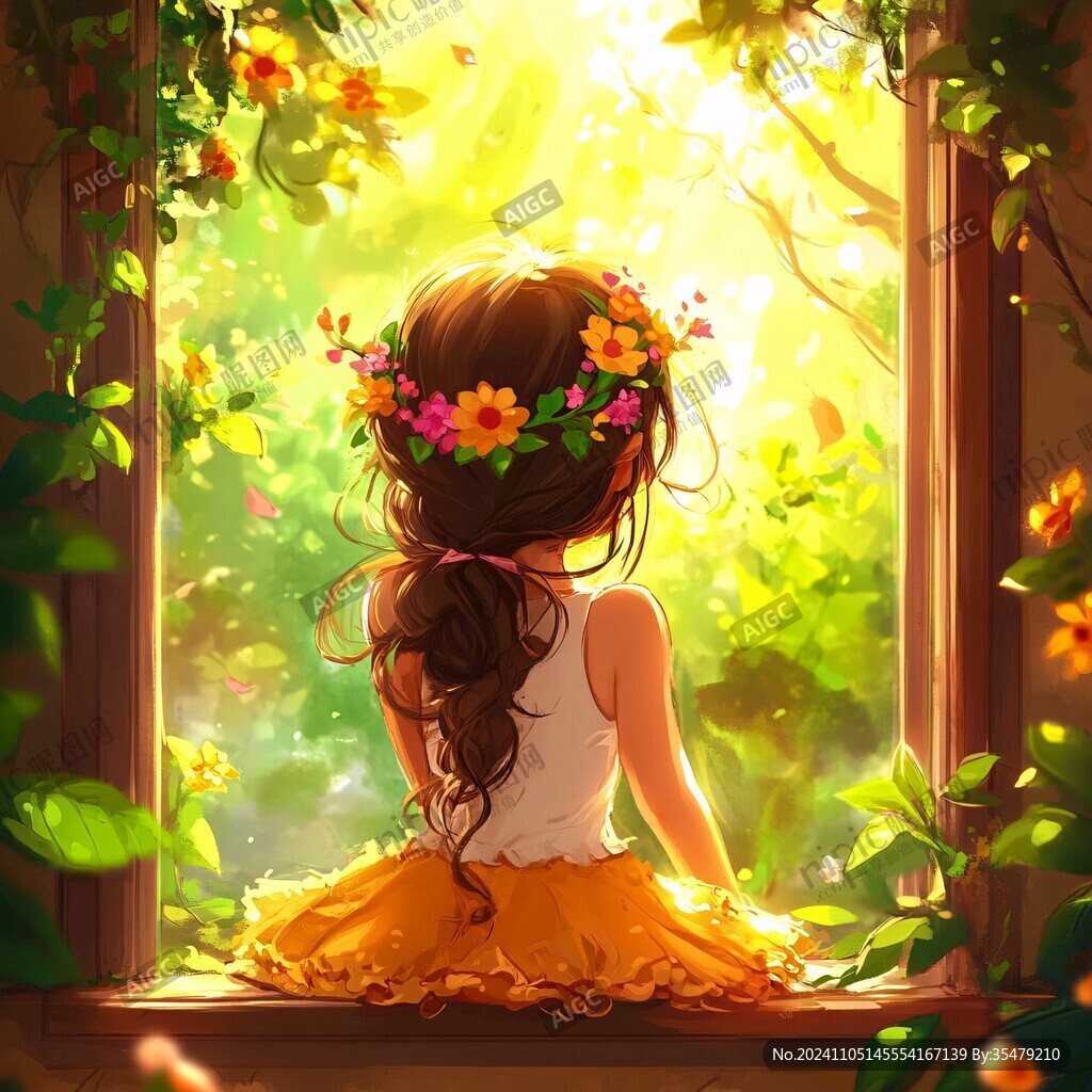 背影女孩花兒姑娘