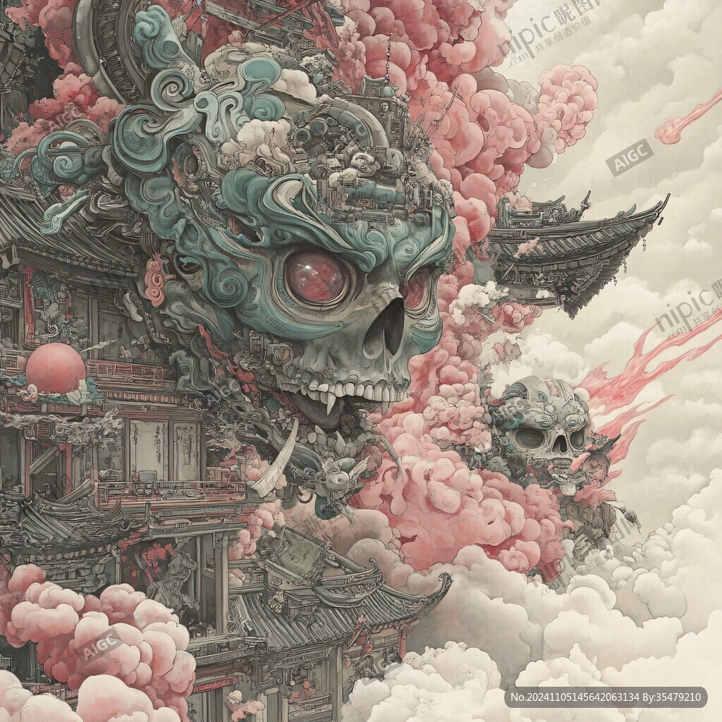 國潮貔貅插畫文創插畫
