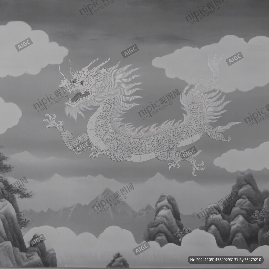 十二生肖龍龍壁畫