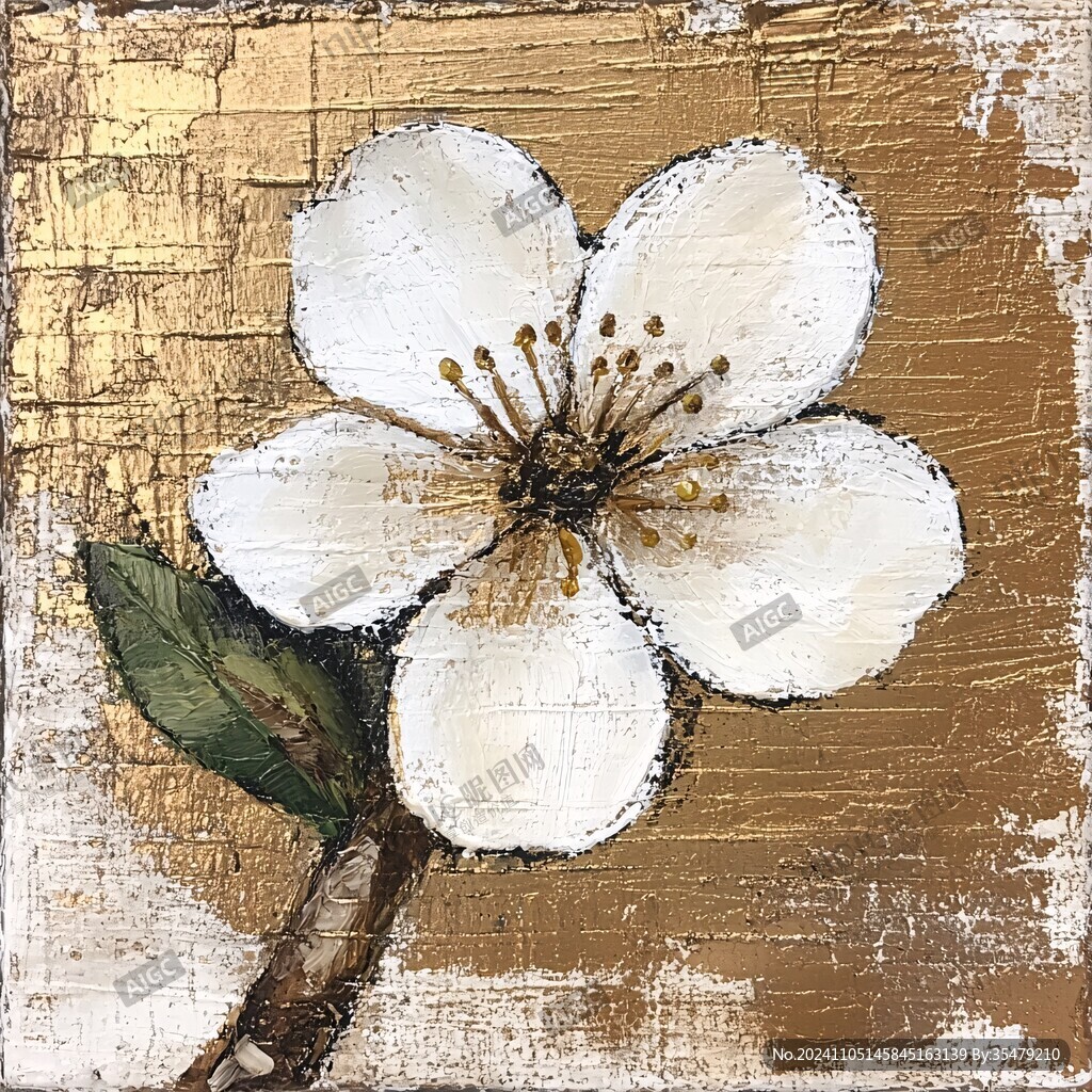 油畫李子花
