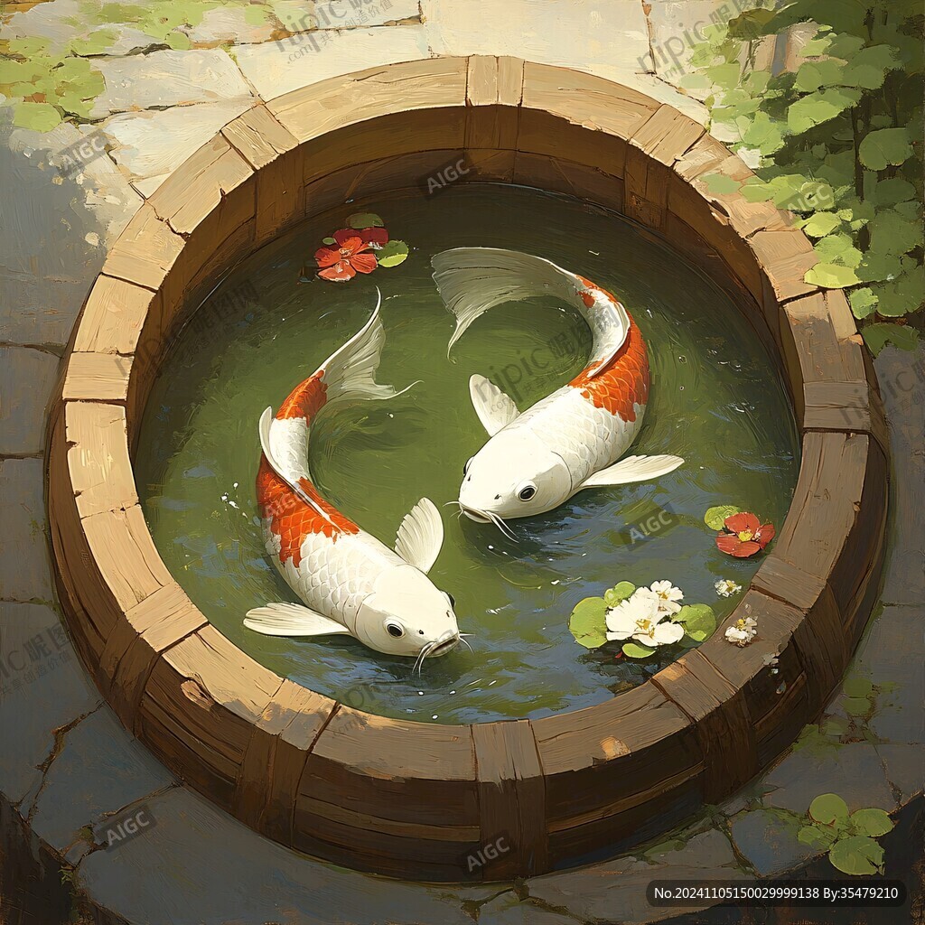國(guó)風(fēng)水中錦鯉