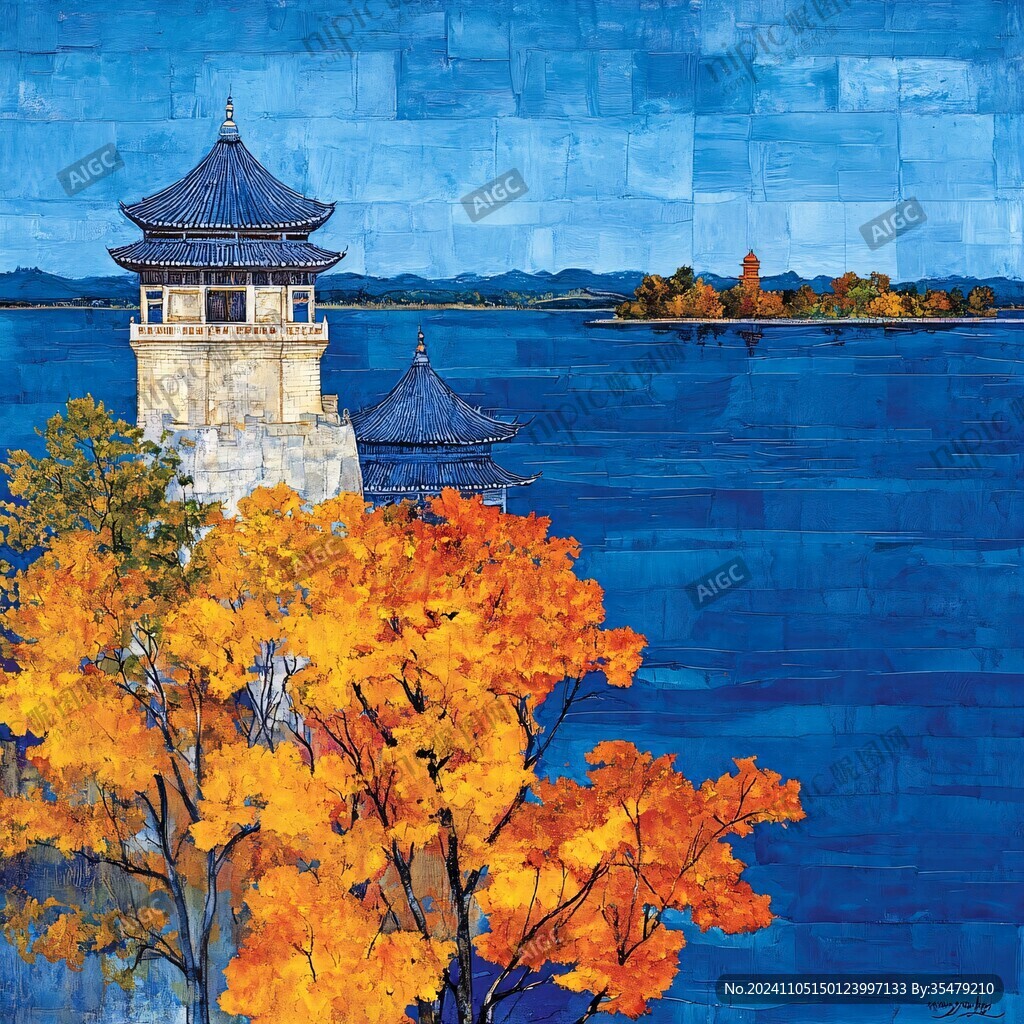 插畫愛晚亭