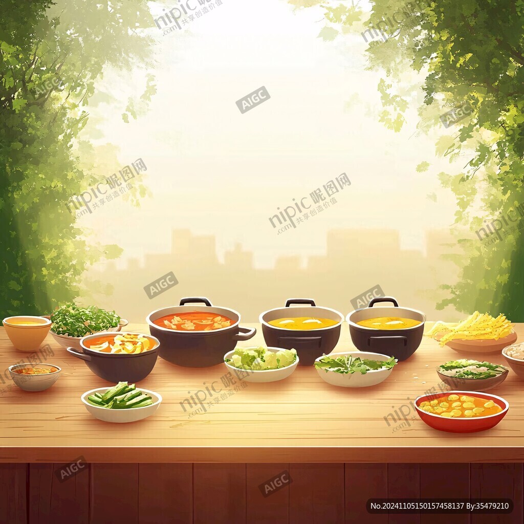 素菜拼盤插畫