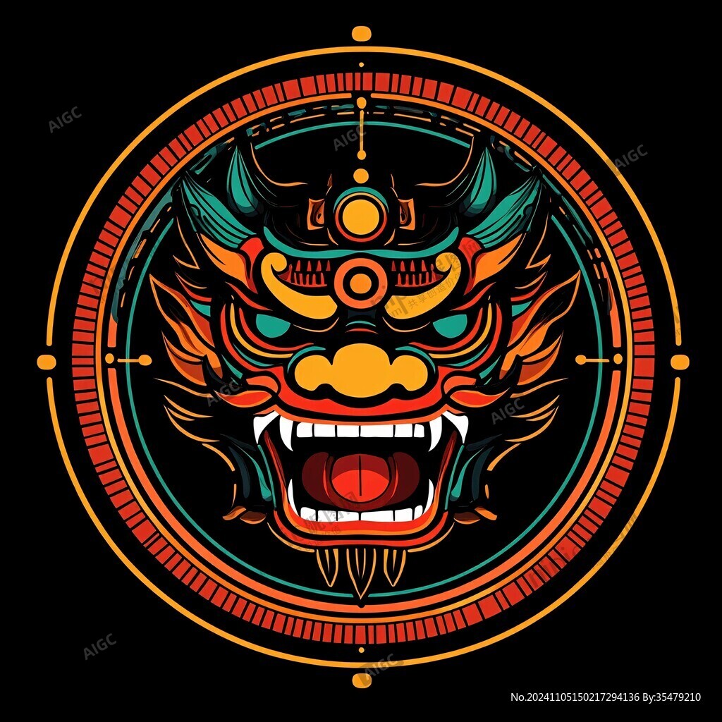 獅頭國潮窗花