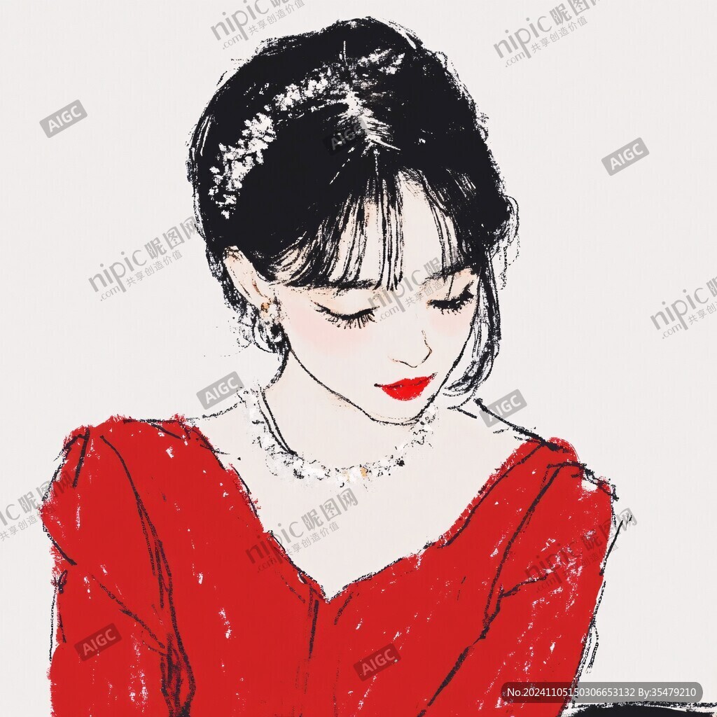 手繪女頭