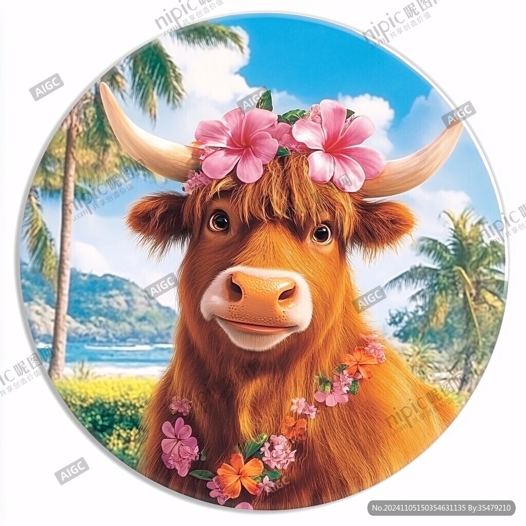 卡通牛鼠標(biāo)墊圖案