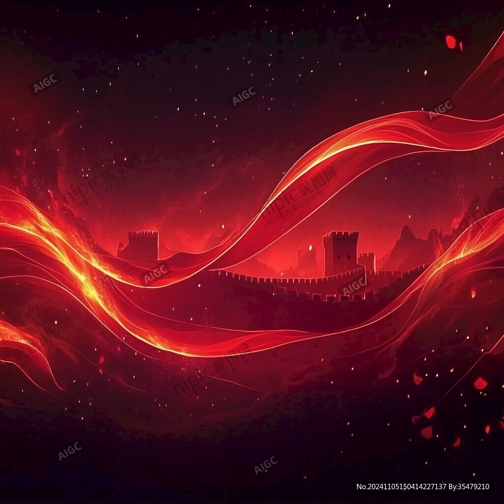 紅色飄帶高端地產(chǎn)背景