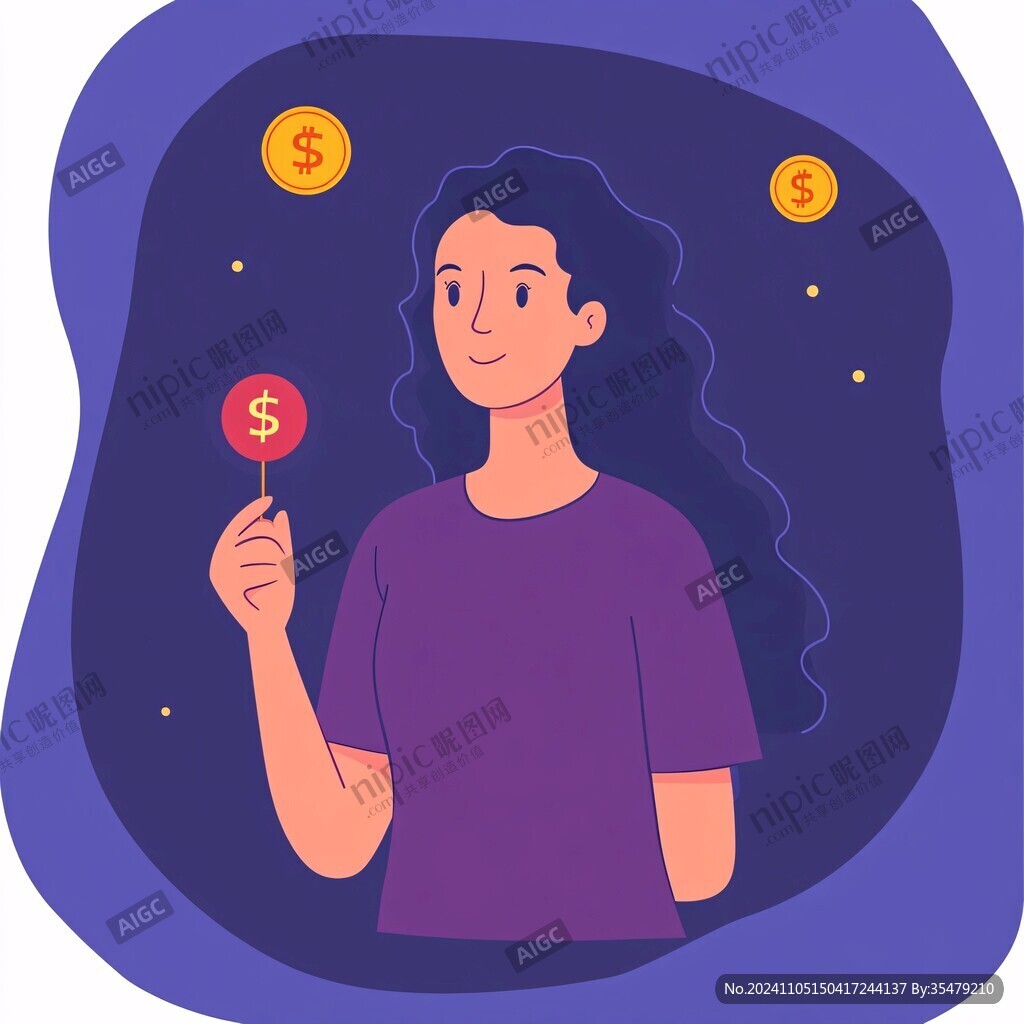 人物拿金幣