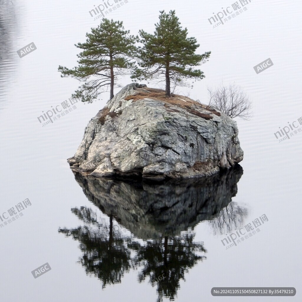 巖石里的松樹