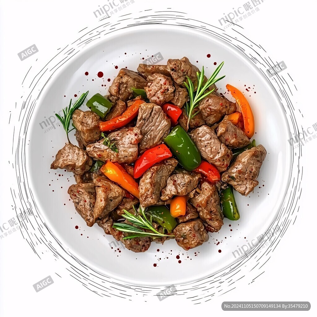 一盤牛肉粒