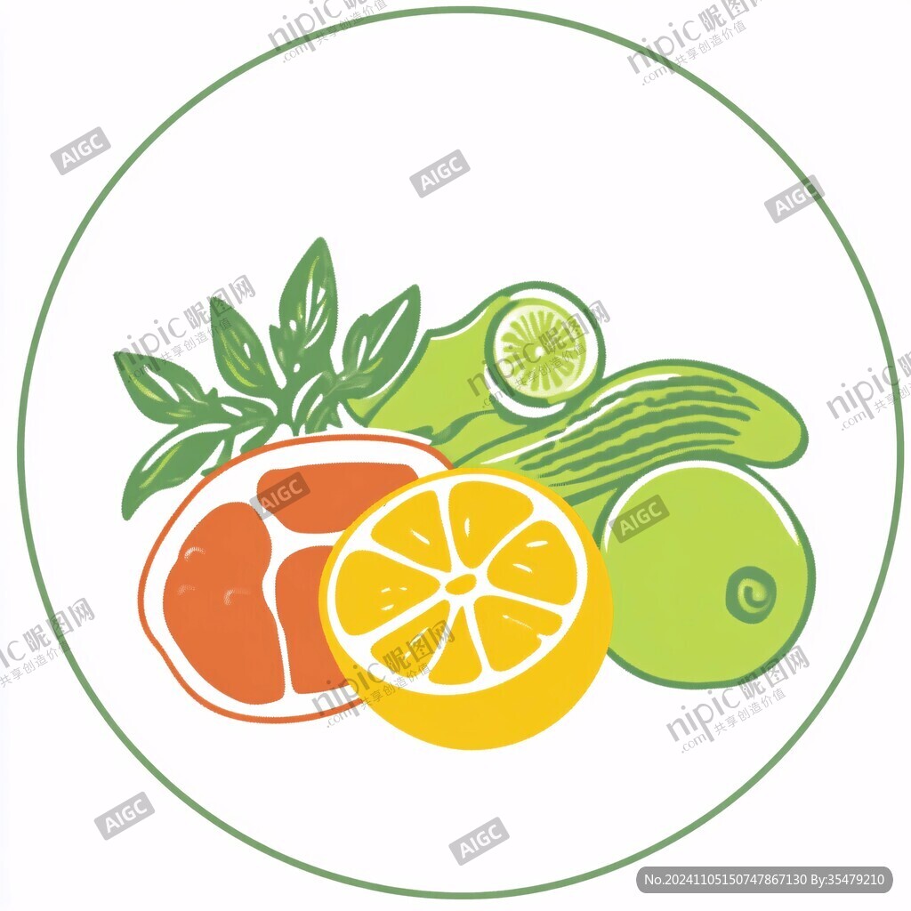 水果手繪logo