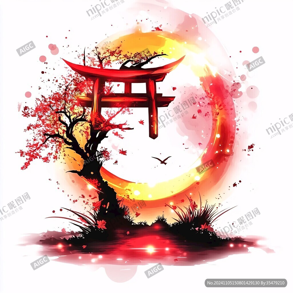 觀山賞月紅日東方元素