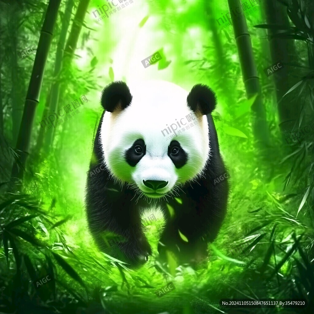 寫實(shí)熊貓插畫