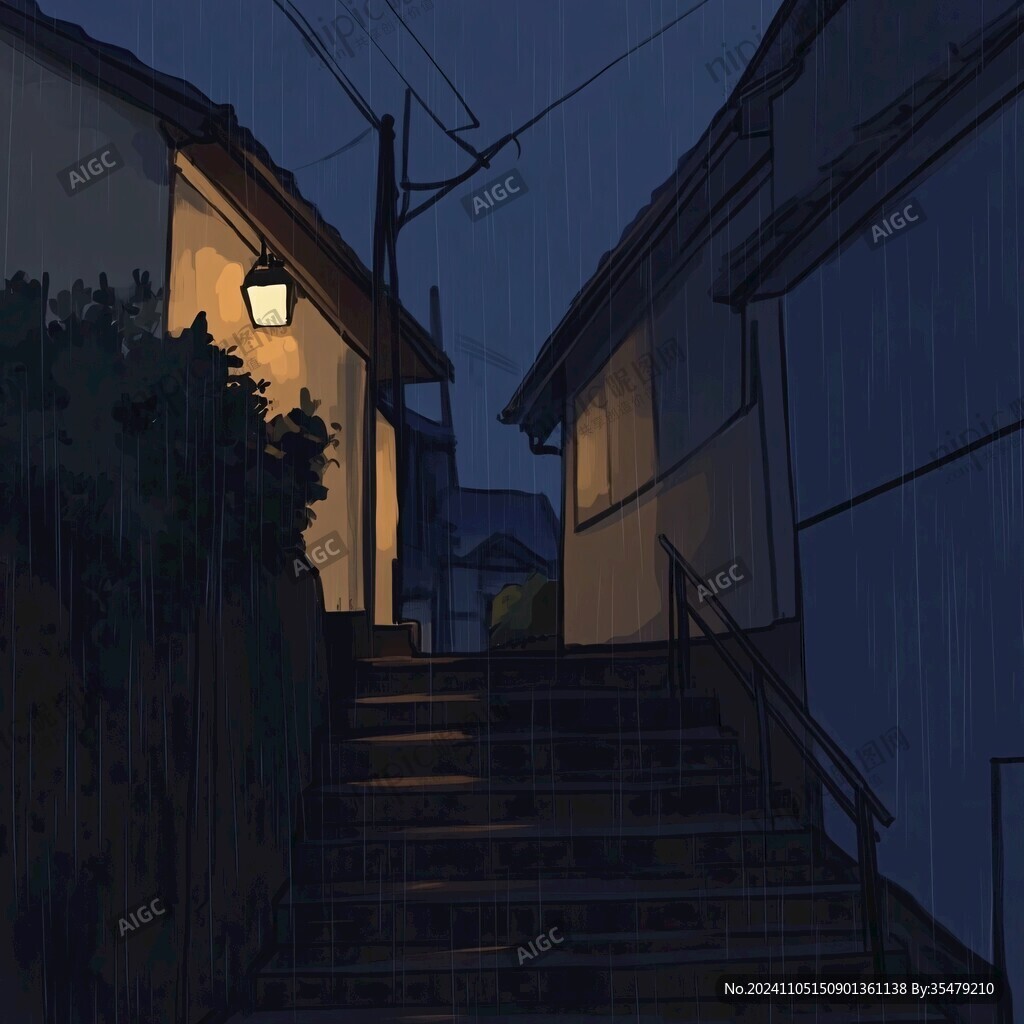 雨巷插畫