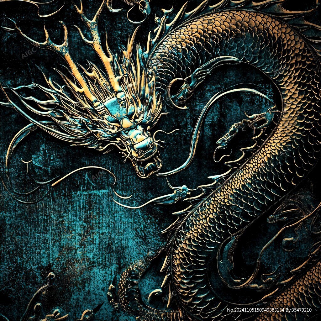 金色龍紋壁紙