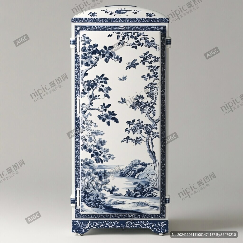 青花瓷畫(huà)軸筒