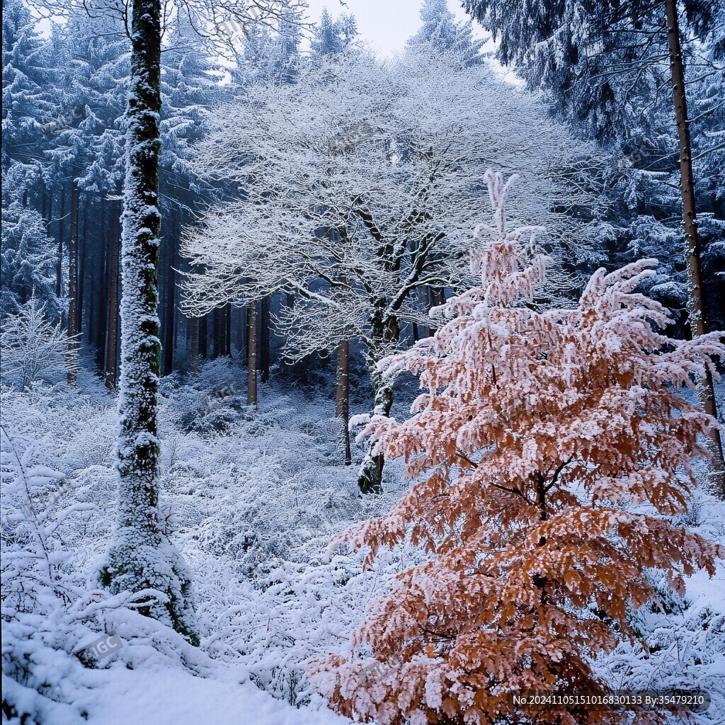 唯美森林雪景