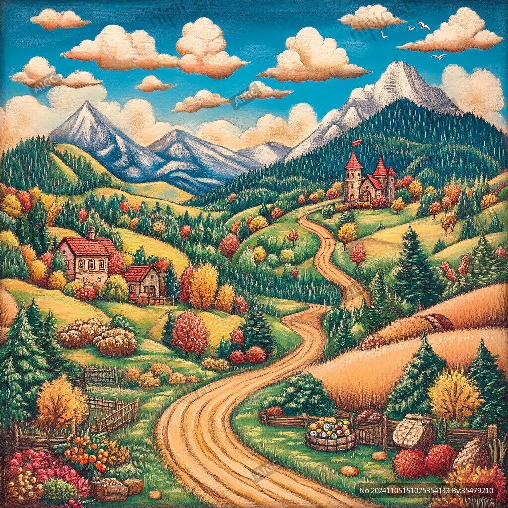 巨幅鄉(xiāng)村風景