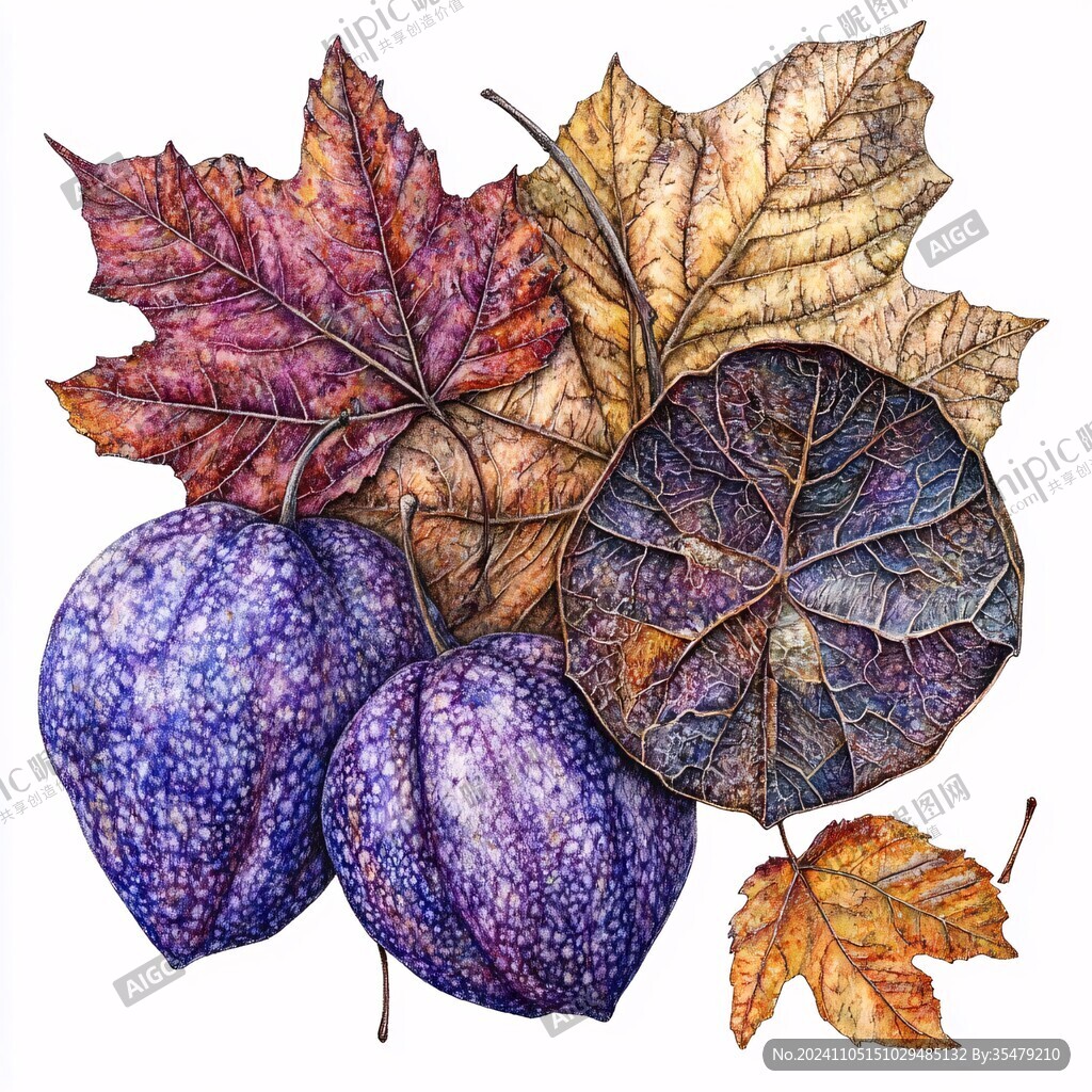 無花果插畫手繪