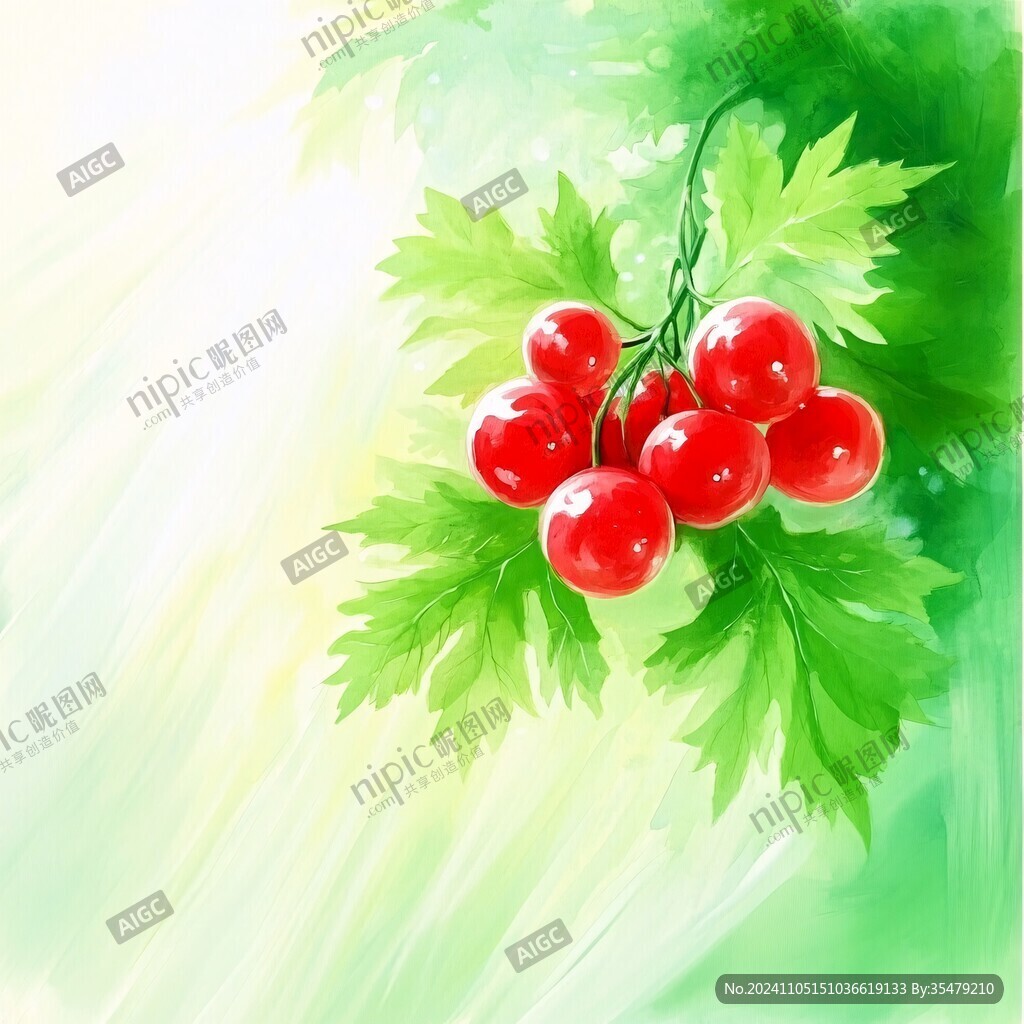 紅醋栗插畫