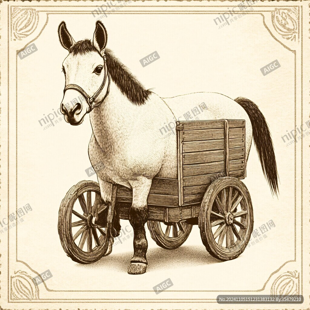 手繪馬車插畫