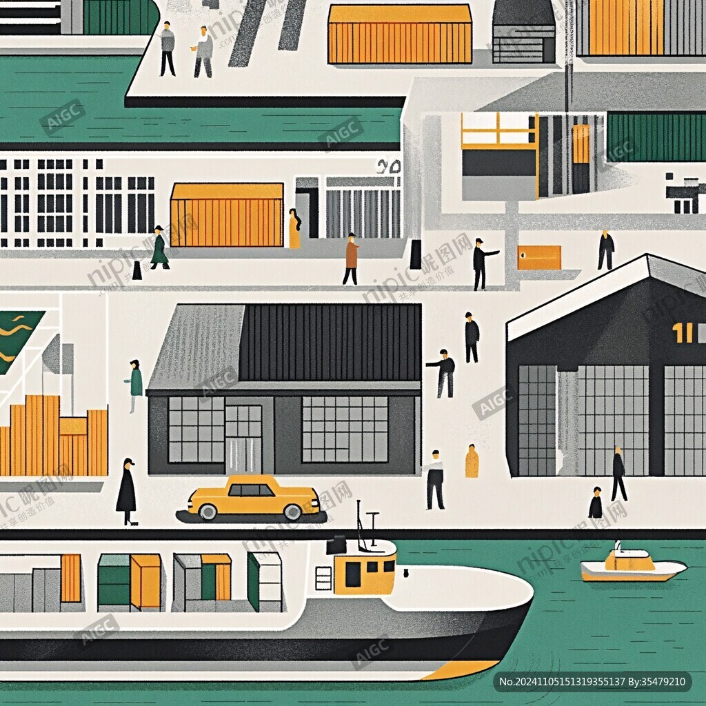 海港插畫