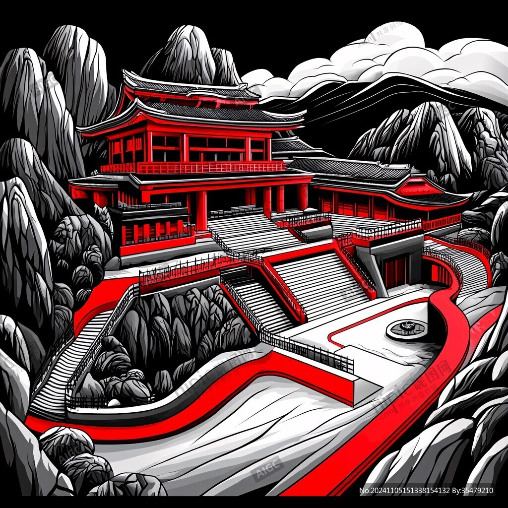 十三陵插畫