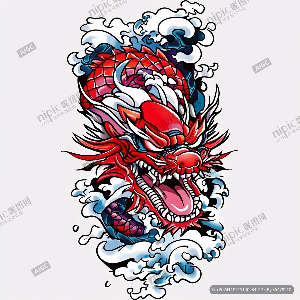 手繪國潮龍頭