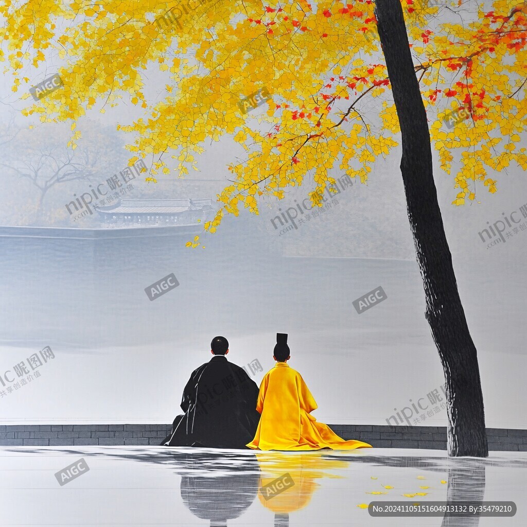 皇宮銀杏插畫
