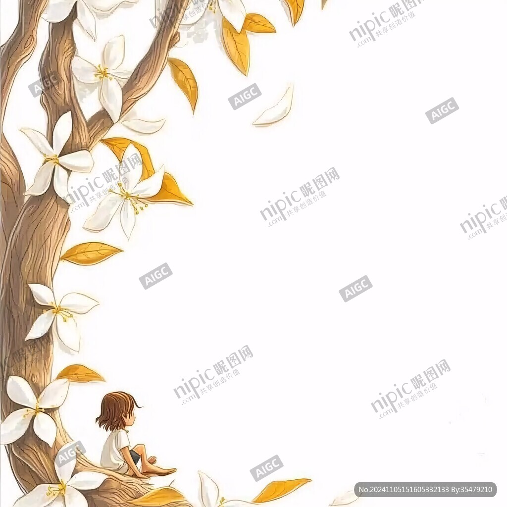 桐花插畫包裝