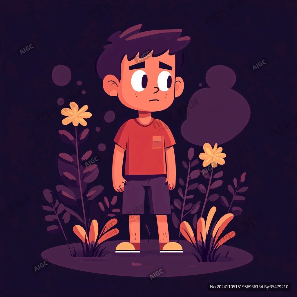 插畫男孩扁平化
