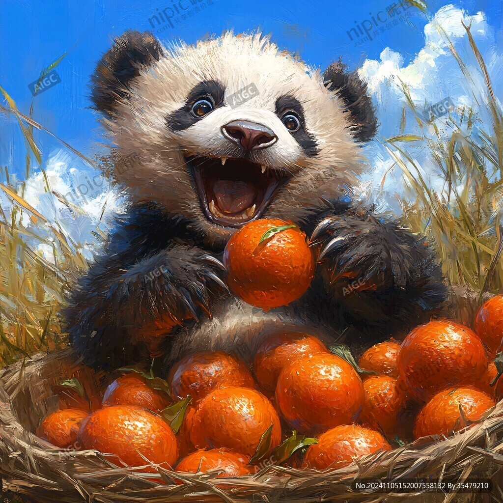 寫實熊貓插畫