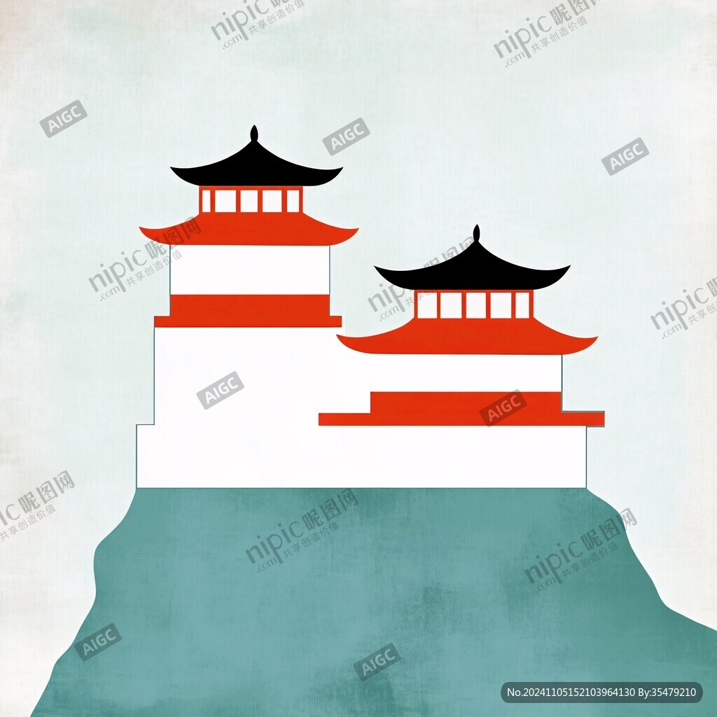 古城樓插畫