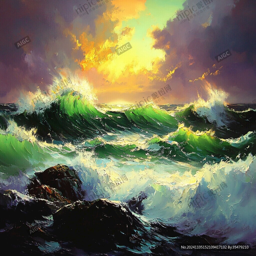 油畫大海