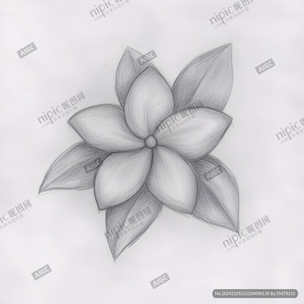 線描八角蓮