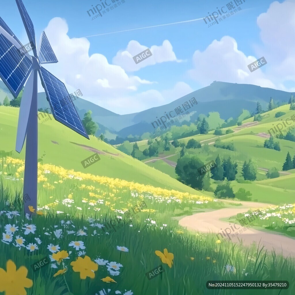 陽光晴朗風(fēng)景插畫