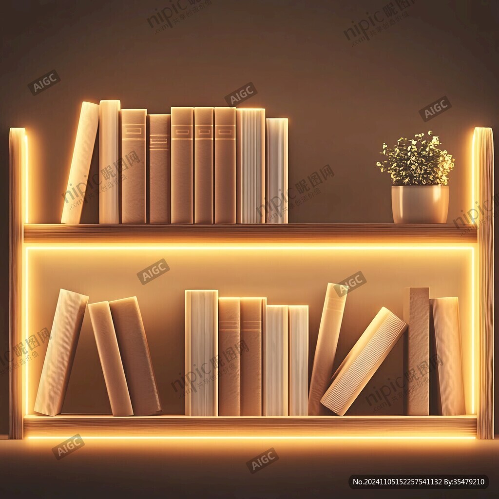 發光的書柜