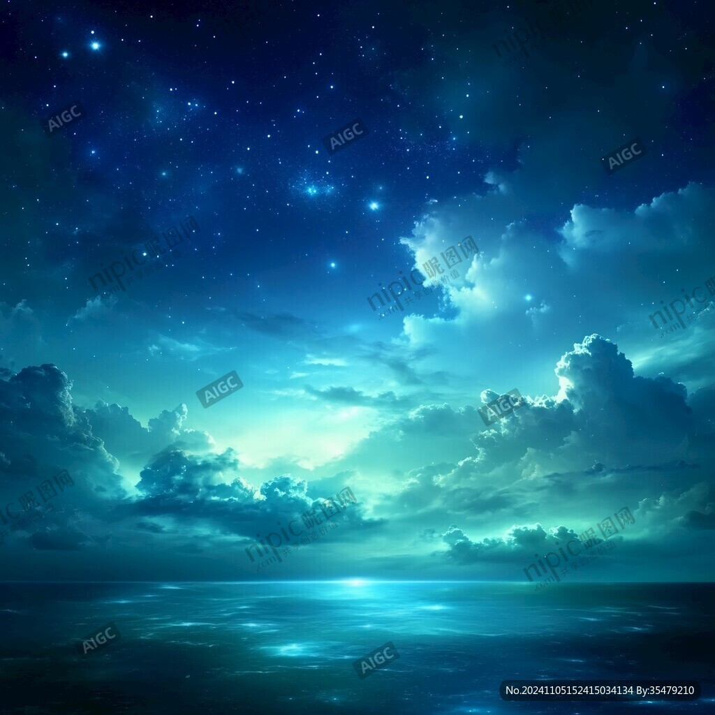 大海星空夢(mèng)幻背景
