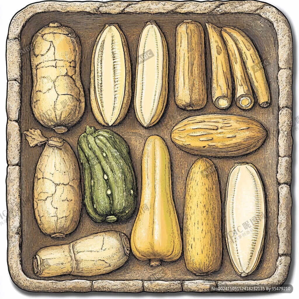 瓜蔞籽插畫