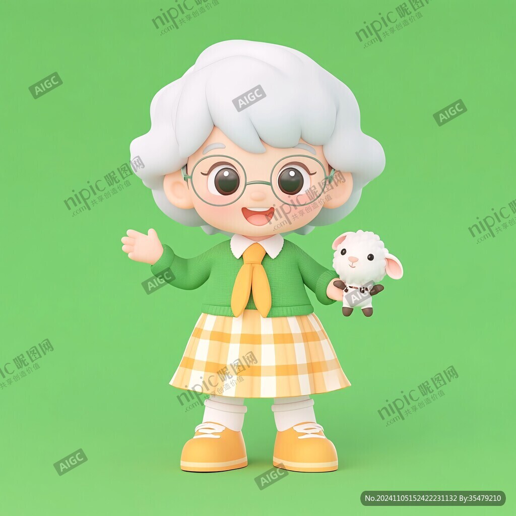 q版老奶奶插圖