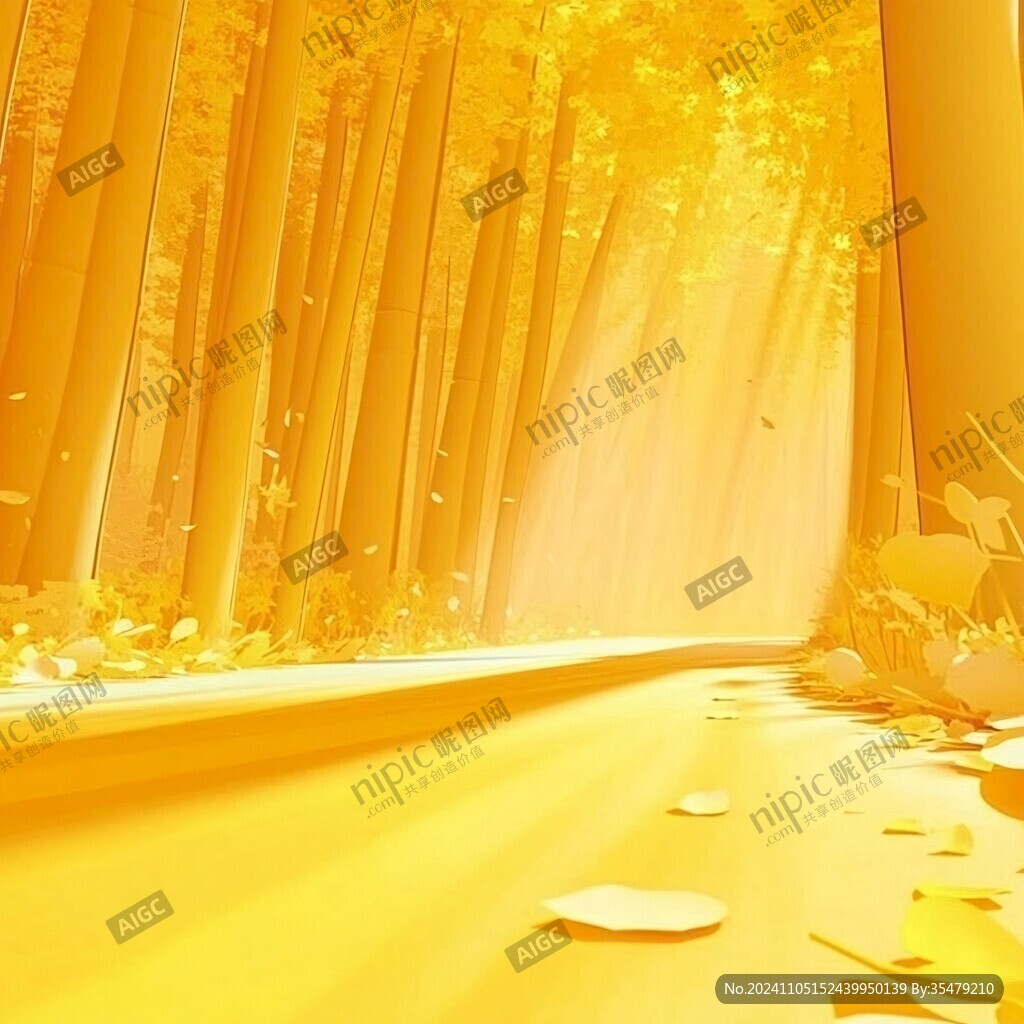 童話世界黃色樹葉