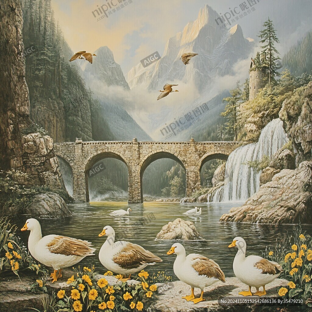 石橋風景畫