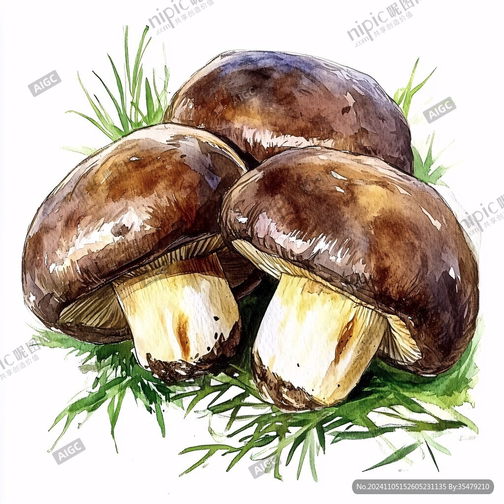 手繪香菇插畫
