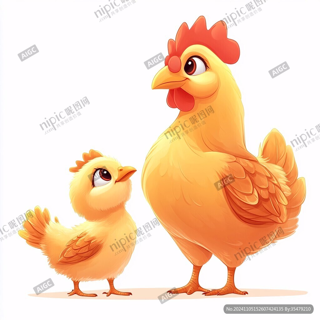 高清手繪卡通雞