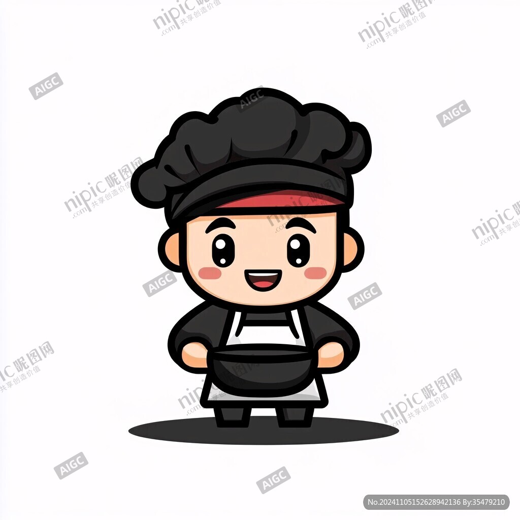 卡通開心男廚師頭像