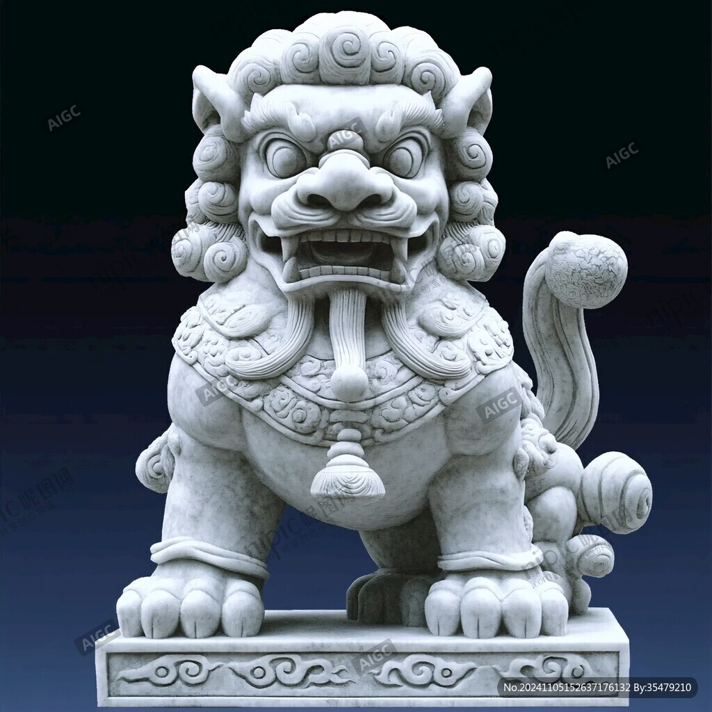 石雕獅子滾繡球