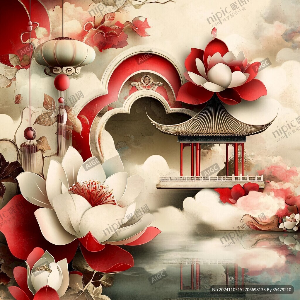 中國風(fēng)立體壁畫
