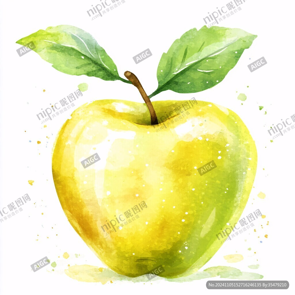水彩風(fēng)蘋果插畫
