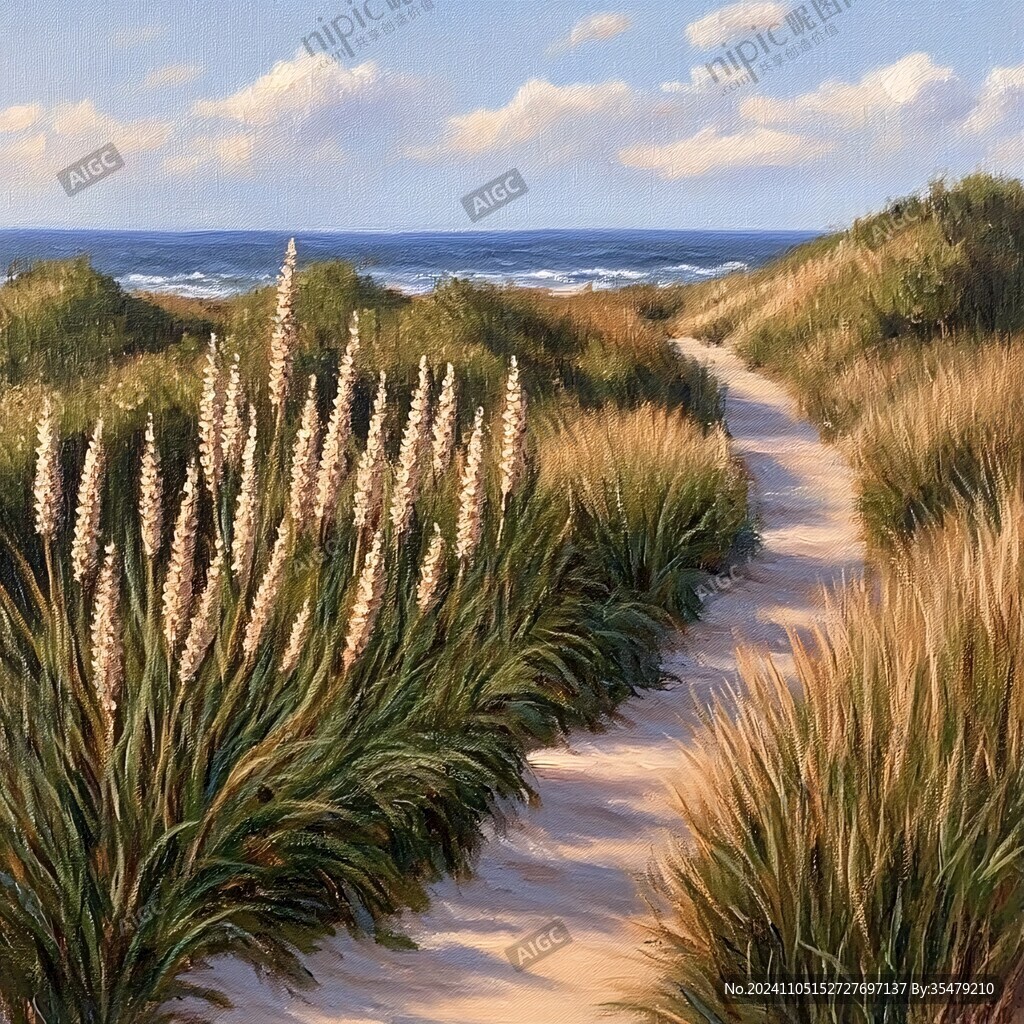 手繪海景油畫
