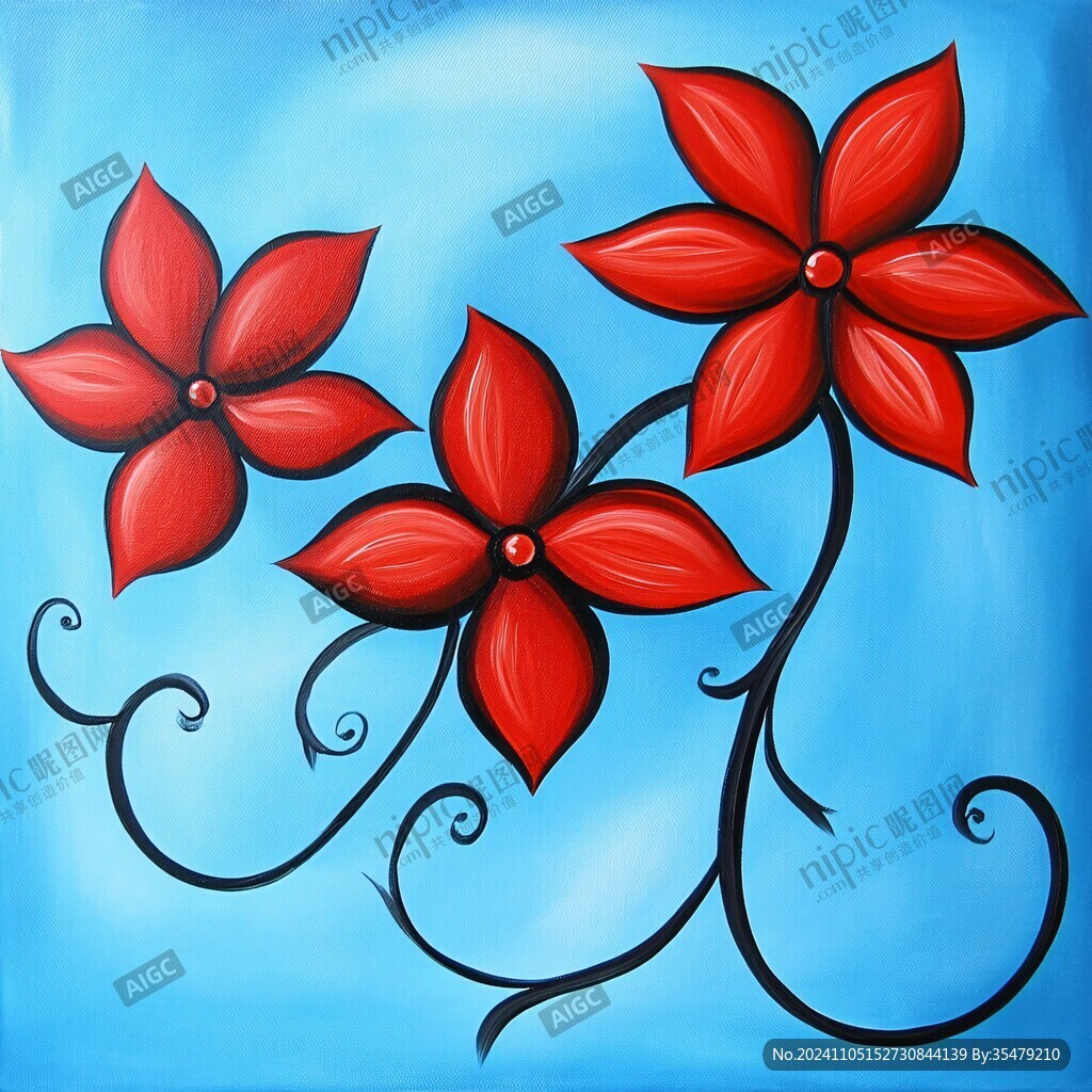 小紅花壁畫(huà)